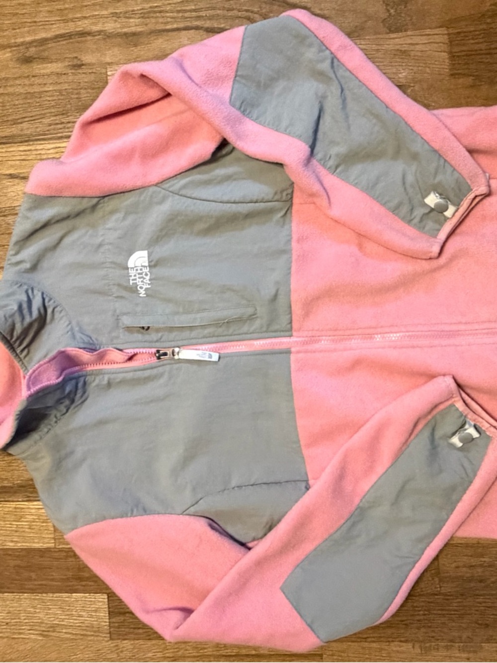 The North Face Kids Pink and Gray Fleece Jacket
